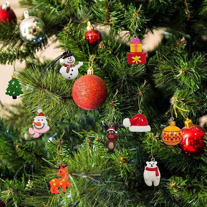 60pcs Mini Christmas Ornaments for Mini Tree Decorations Small Christmas Ornaments Resin Miniatures for Craft Christmas Decor - Mekamart Australia