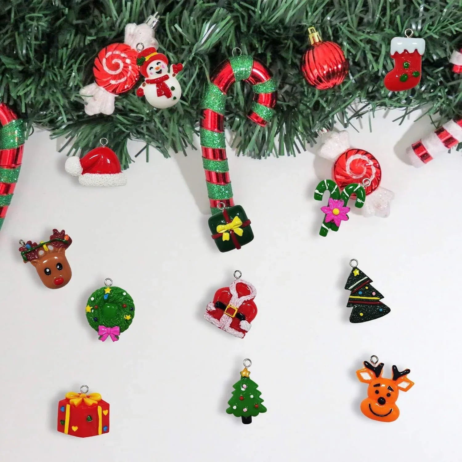 60pcs Mini Christmas Ornaments for Mini Tree Decorations Small Christmas Ornaments Resin Miniatures for Craft Christmas Decor - Mekamart Australia