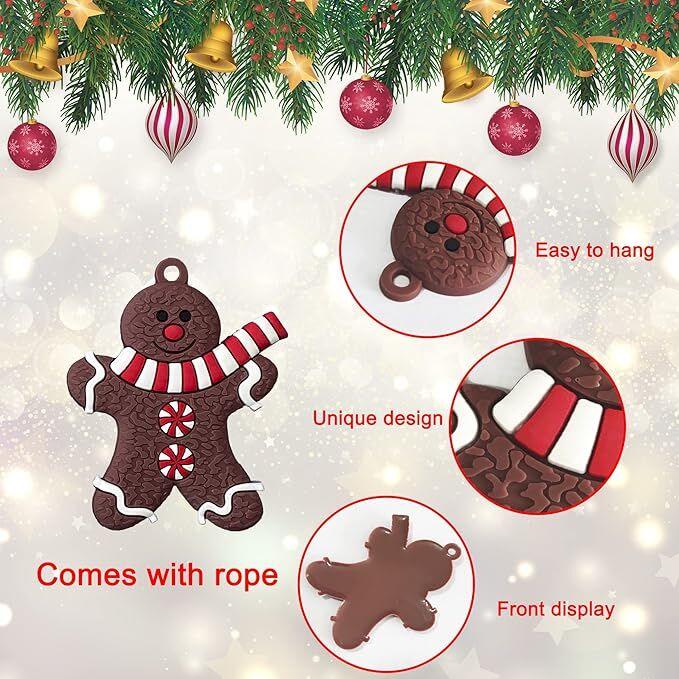 12pcs Christmas Ornaments Cute Snowman Xmas Tree Decorations Santa Claus Plastic Figurines Ornaments with Sugar Cookie House for Christmas Tree Hanging Party DIY Decor 3 Inch Tall - Mekamart Australia