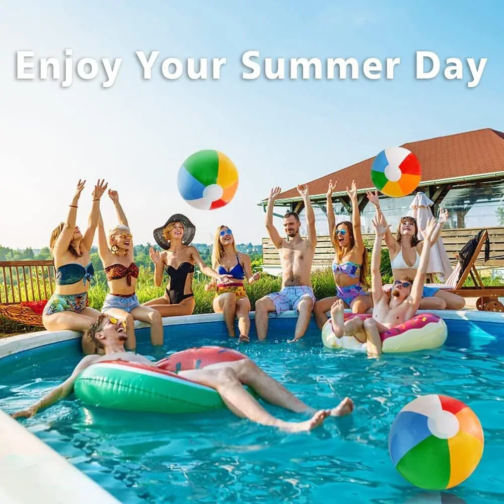12'' Beach Ball for Kids: 14 Pack Beach Balls Bulk Inflatable Pool - Beach Balls Bulk Hawaiian Tropical Theme Christmas Party Decorations Favors Supplies - Mekamart Australia
