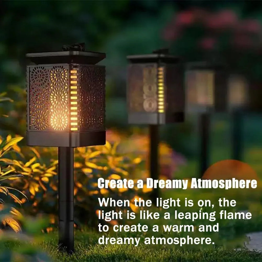 2-Pack Solar Garden Stake Light with Floral Pattern: 12 LED Outdoor Decorative Light with Multiple Mounting Options - Mekamart Australia