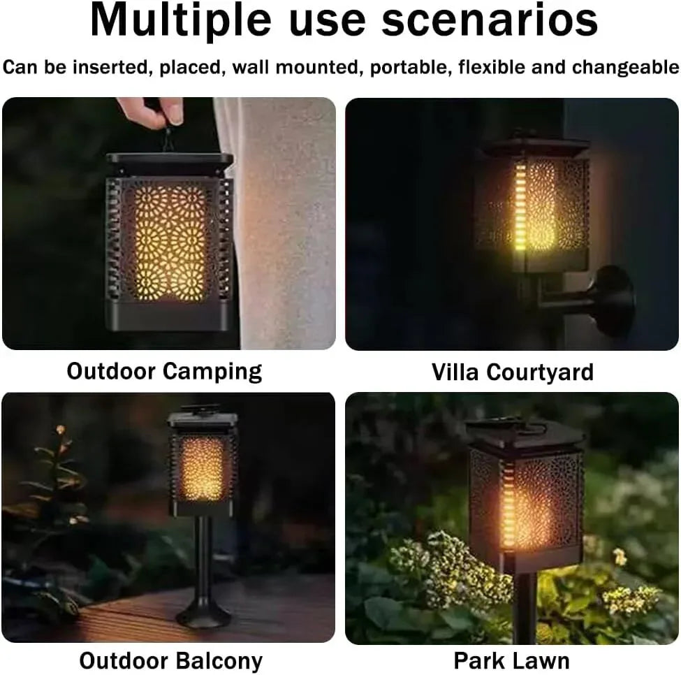2-Pack Solar Garden Stake Light with Floral Pattern: 12 LED Outdoor Decorative Light with Multiple Mounting Options - Mekamart Australia