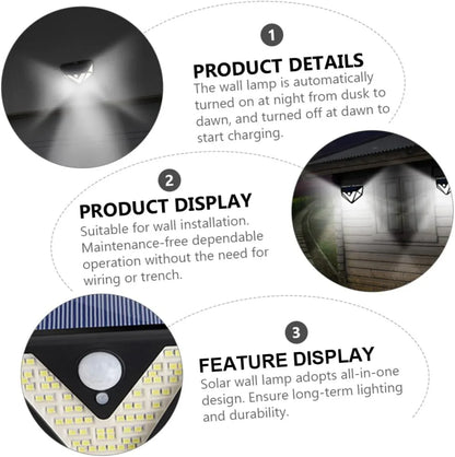 2-Pack Solar LED Motion Sensor Wall Light: Dusk-to-Dawn Outdoor Lighting for Aussie Gardens, Fences & Patios - Mekamart Australia