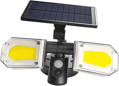 Solar Motion Sensor Wall Light: Double-Head Adjustable Cob LED Outdoor Light for Garden, Patio & Pathway - Mekamart Australia