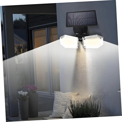 Solar Motion Sensor Wall Light: Double-Head Adjustable Cob LED Outdoor Light for Garden, Patio & Pathway - Mekamart Australia