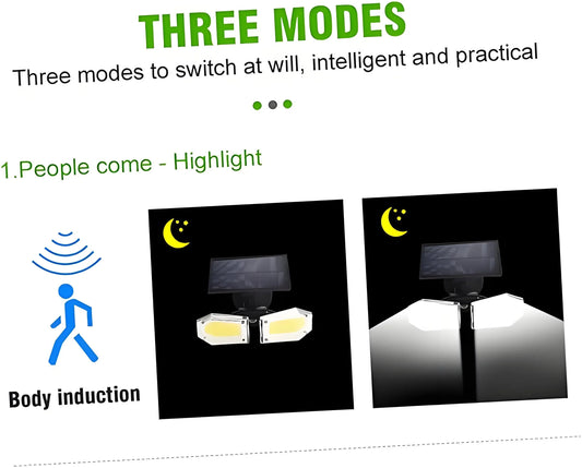 4-Pack Solar Motion Sensor Wall Lights: Double-Head Adjustable Cob LED Outdoor Lights for Garden, Patio & Pathway - Mekamart Australia