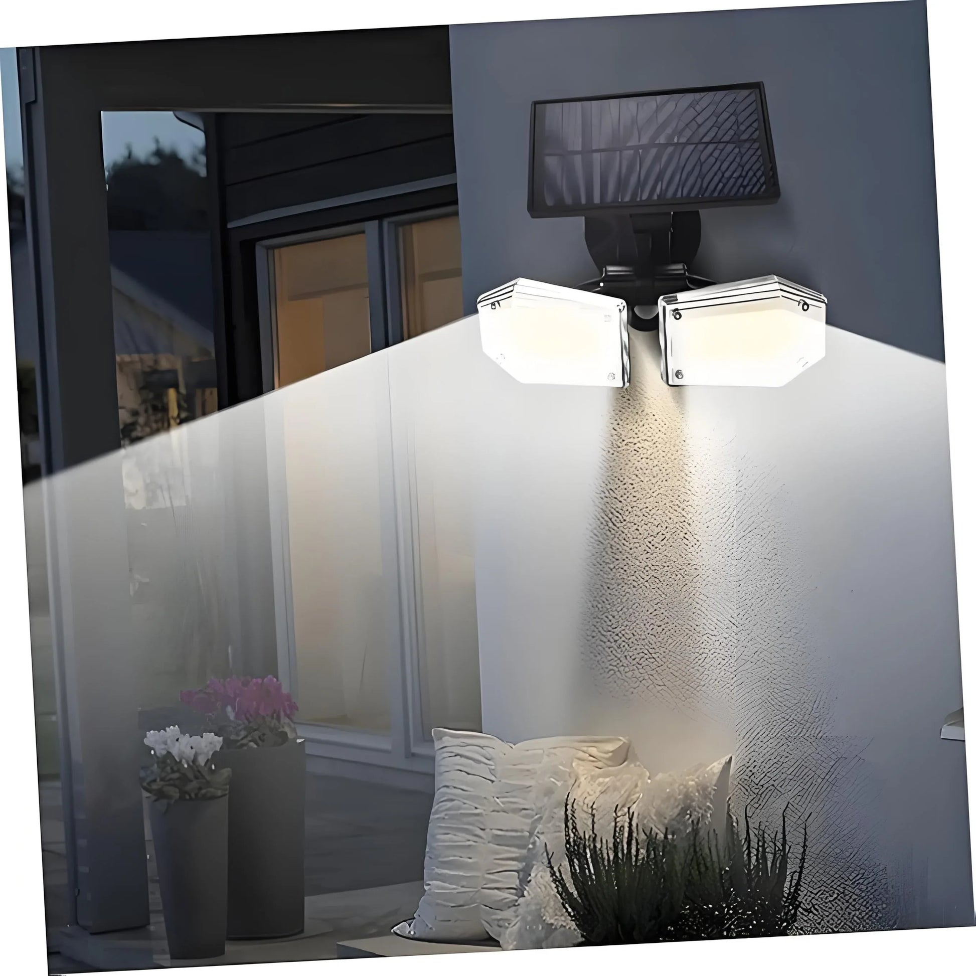 4-Pack Solar Motion Sensor Wall Lights: Double-Head Adjustable Cob LED Outdoor Lights for Garden, Patio & Pathway - Mekamart Australia