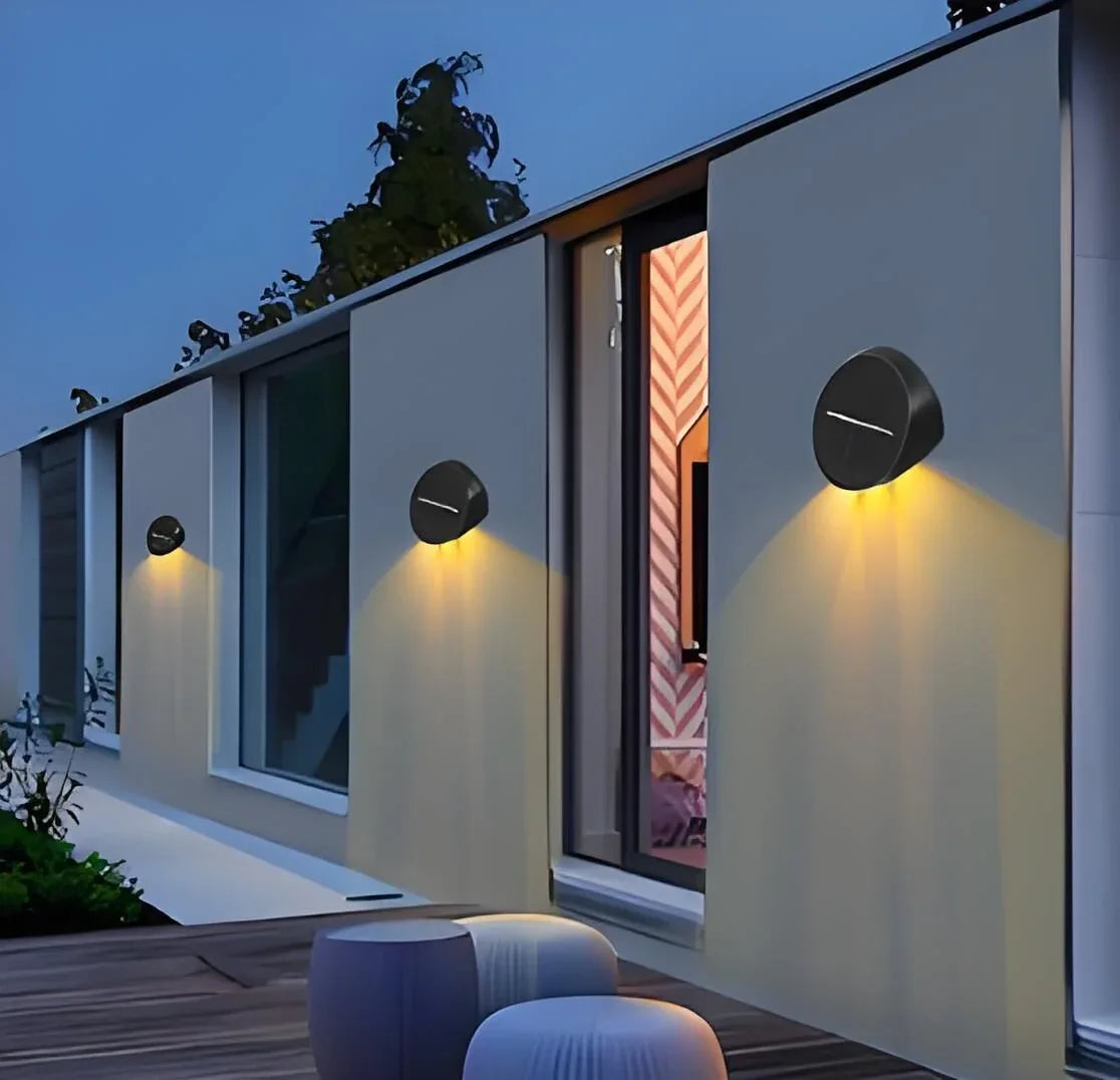 Solar Outdoor Wall Lights (2-Pack): IP44 Waterproof LED Sconces for Garden, Patio & Pathway Lighting（white light） - Mekamart Australia