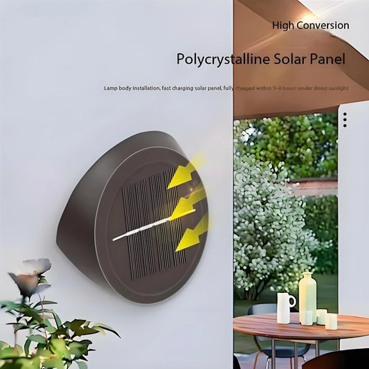 Solar Outdoor Wall Lights (2-Pack): IP44 Waterproof LED Sconces for Garden, Patio & Pathway Lighting（Warm light） - Mekamart Australia