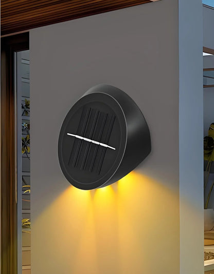 Solar Outdoor Wall Lights (4-Pack): IP44 Waterproof LED Sconces for Garden, Patio & Pathway Lighting（Warm light） - Mekamart Australia