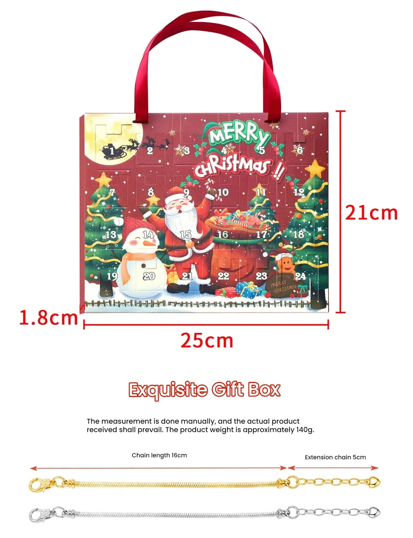 Christmas DIY Jewelry & Craft Advent Calendar(M-12,25*21*1.8) - Mekamart Australia