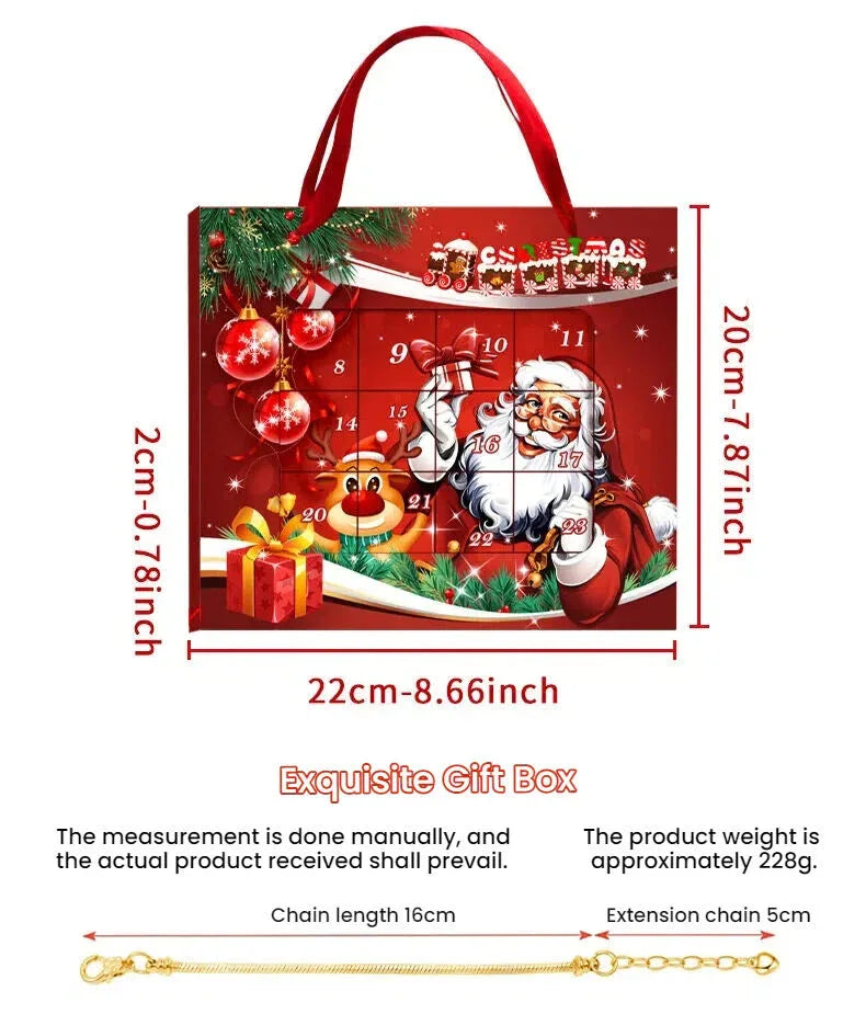 Christmas DIY Jewelry & Craft Advent Calendar for Kids - Fun Festive Toys with Santa, Tree & More(20*22*2cm) - Mekamart Australia