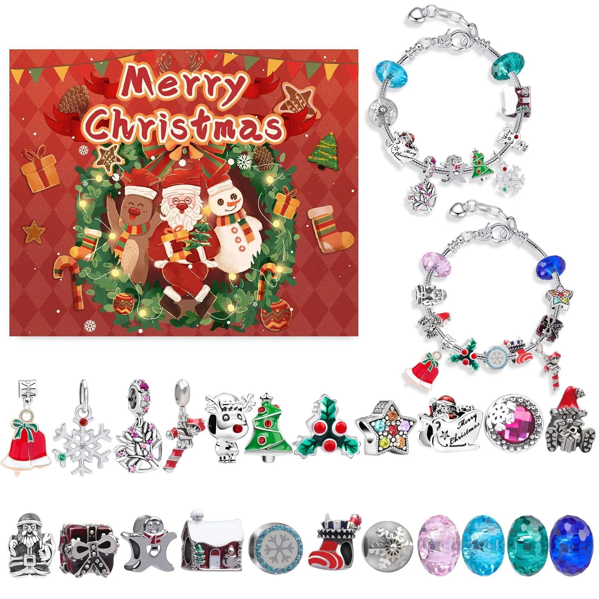 Christmas DIY Jewelry & Craft Advent Calendar(Christmas reindeer,20*17*1.1) - Mekamart Australia