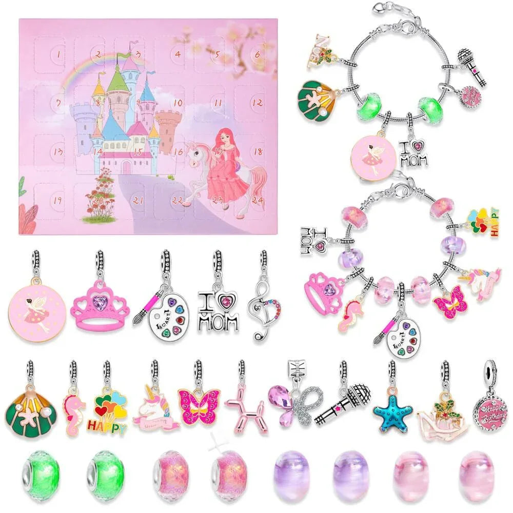 Christmas DIY Jewelry & Craft Advent Calendar(YD-05-Castle,20*17*1.1cm) - Mekamart Australia