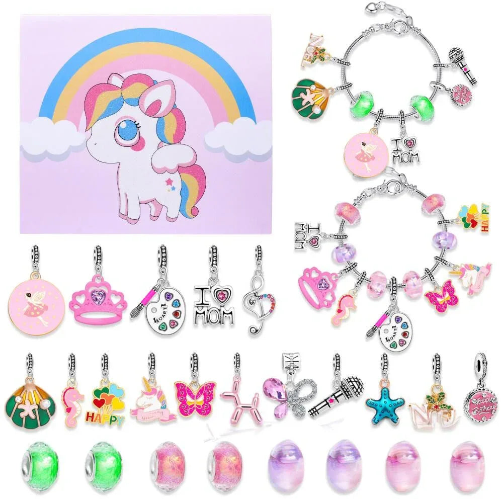 Christmas DIY Jewelry & Craft Advent Calendar(YD-05-Unicorn,20*17*1.1cm) - Mekamart Australia