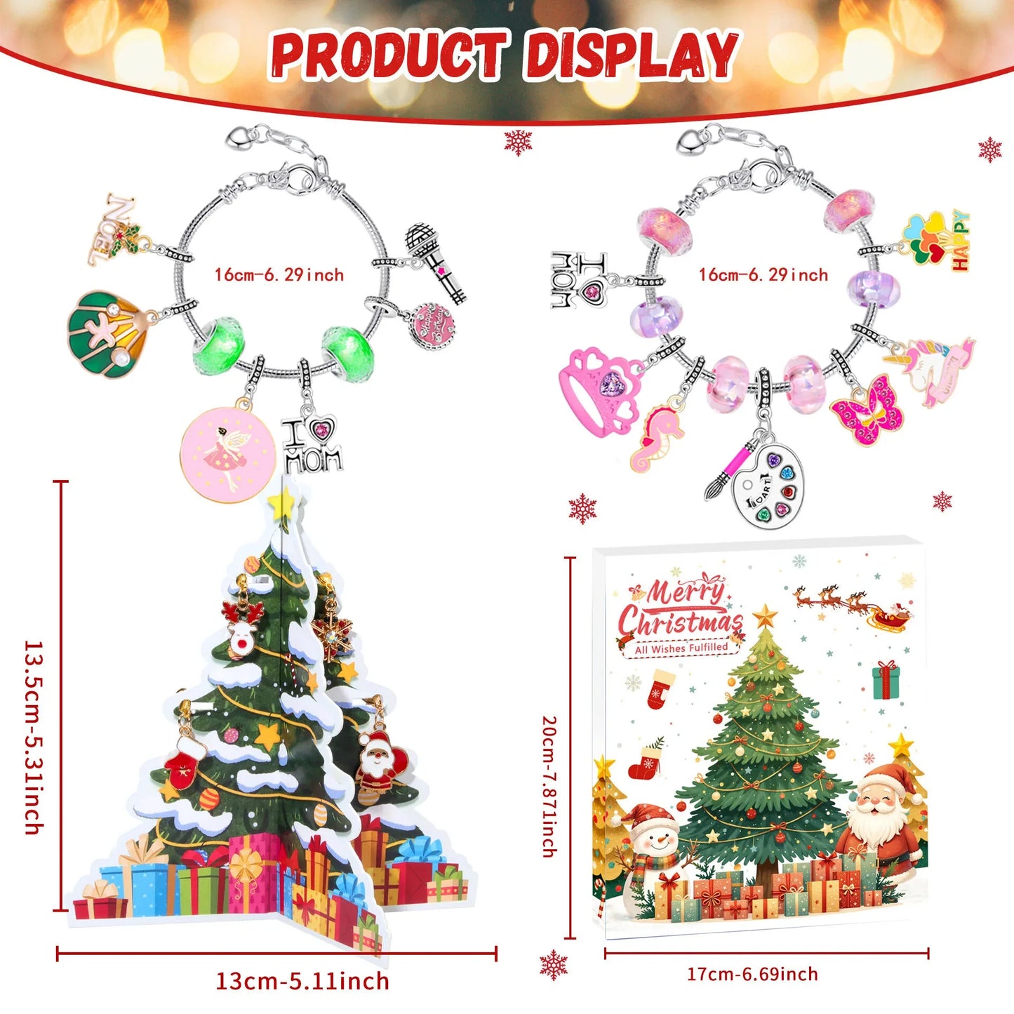 Christmas DIY Jewelry & Craft Advent Calendar(
YD-05&upgraded version,20*17*1.3cm) - Mekamart Australia