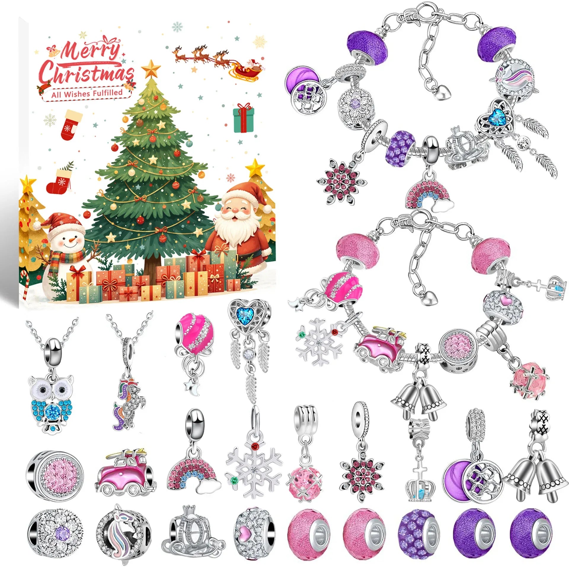 Christmas DIY Jewelry & Craft Advent Calendar(YD-06,20*17*1.3cm) - Mekamart Australia