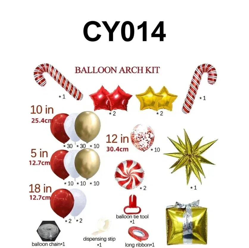 Christmas Balloon Bundle: 2 Themed Kits (Arch + Tree) - Aluminum Foil & Latex Balloons - Mekamart Australia