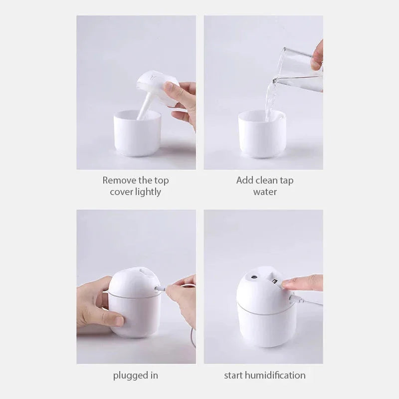 NNEOBA 250ML Mini Aroma Oil Diffuser & Humidifier with LED Night Lamp - Mekamart Australia
