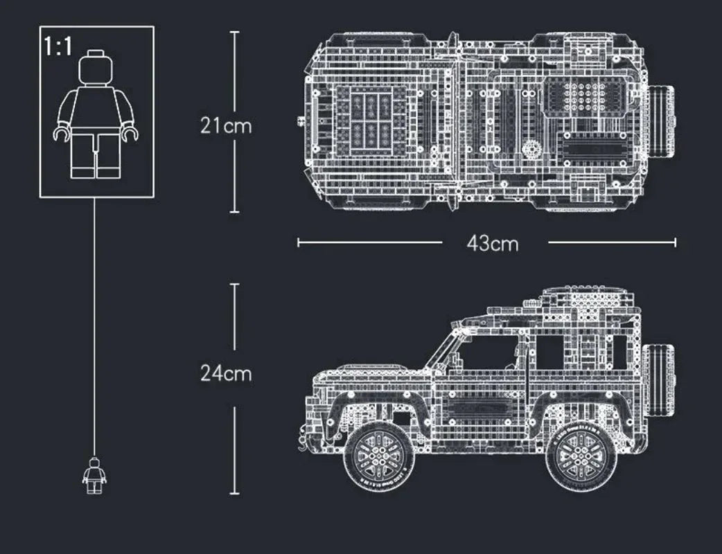 Technical Rover Defender Collector'S Building Blocks Set - Mekamart Australia