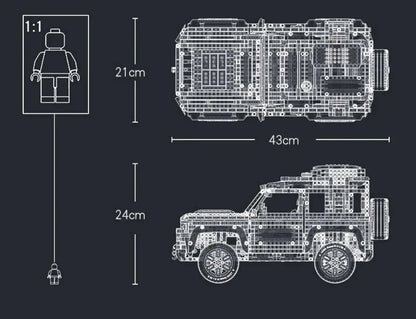 Technical Rover Defender Collector'S Building Blocks Set - Mekamart Australia