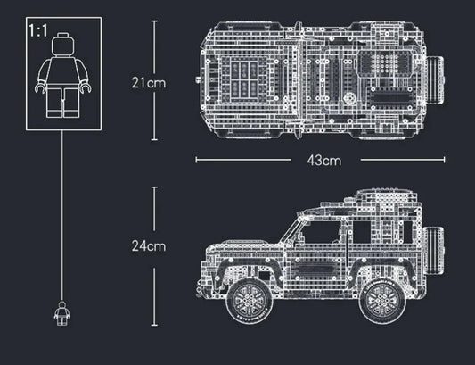 Technical Rover Defender Collector'S Building Blocks Set - Mekamart Australia