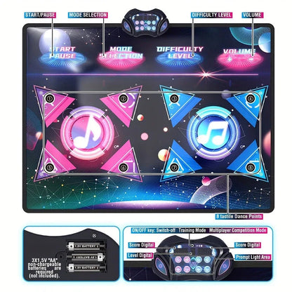 Double Dance Mat Music Light Exercise Toy - Mekamart Australia