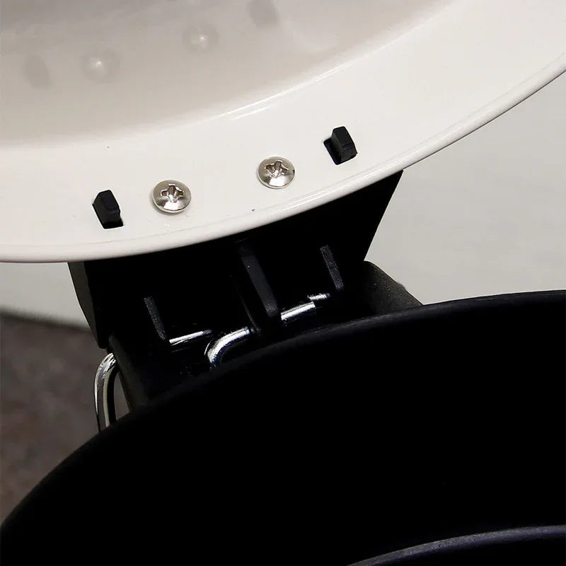 5L Round Lidded Trash Can Foot Pedal Garbage Bin for Kitchen Bathroom Hotel-White - Mekamart Australia