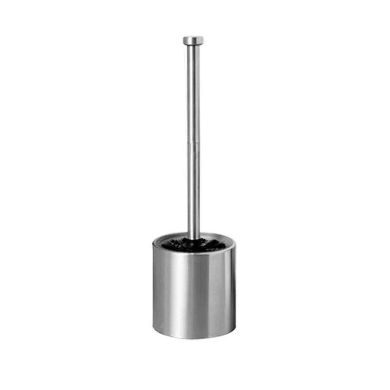 Long-Handled Toilet Brush With Glass Inner Liner For Bathroom Toilet Cleaning-Silver - Mekamart Australia