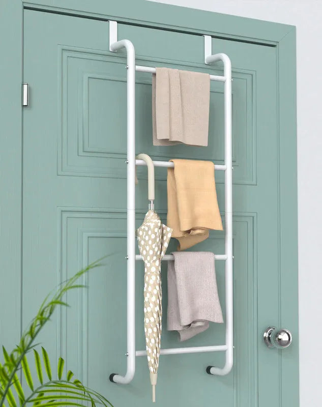 Over The Door Towel Rack Metal Behind Door Hanger for Bathroom Bedroom-White - Mekamart Australia