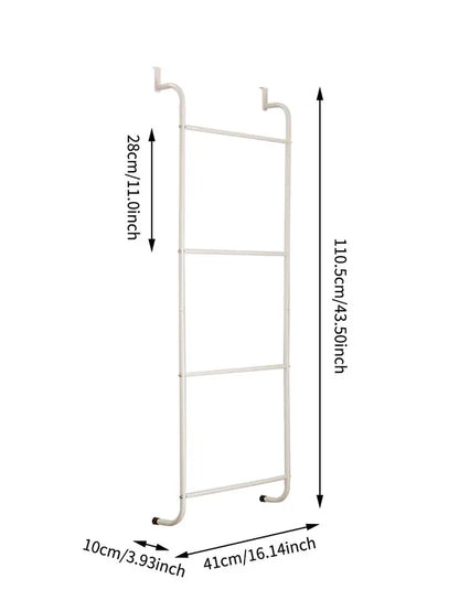 Over The Door Towel Rack Metal Behind Door Hanger for Bathroom Bedroom-White - Mekamart Australia