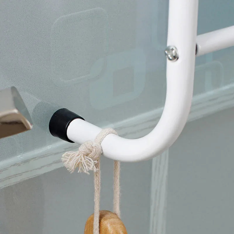 Over The Door Towel Rack Metal Behind Door Hanger for Bathroom Bedroom-White - Mekamart Australia