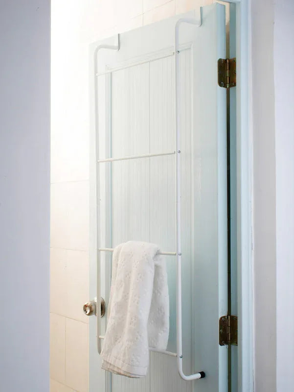 Over The Door Towel Rack Metal Behind Door Hanger for Bathroom Bedroom-White - Mekamart Australia