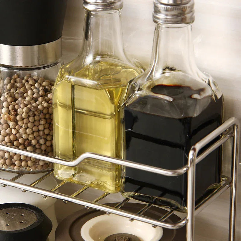 Mini Stainless Steel Kitchen Spice Storage Rack Bathroom And Toilet Organizer Rack-Silver - Mekamart Australia