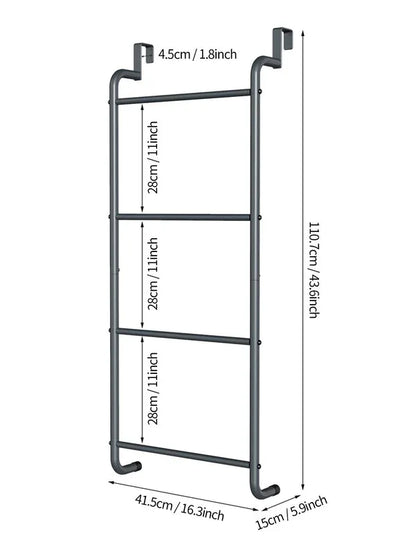 Over The Door Towel Rack Metal Behind Door Hanger for Bathroom Bedroom-Grey - Mekamart Australia