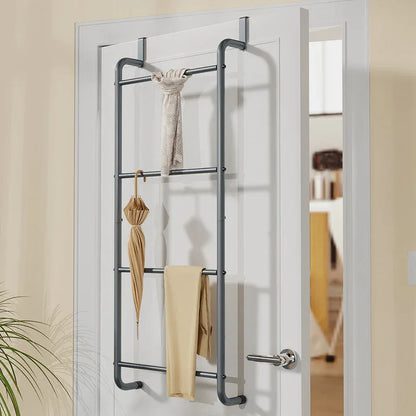 Over The Door Towel Rack Metal Behind Door Hanger for Bathroom Bedroom-Grey - Mekamart Australia