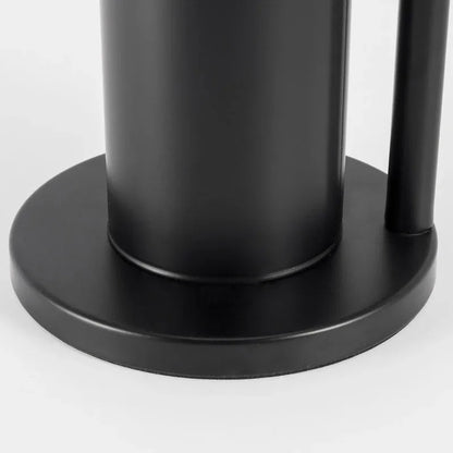 2-in-1 Iron Floor Standing Roll Paper Holder and Bamboo Lid Toilet Brush For Bathroom and Toilet-Black - Mekamart Australia