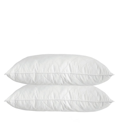 Royal Comfort Luxury Bamboo Blend Quilted Pillow Twin Pack Extra Fill Support - Mekamart Australia