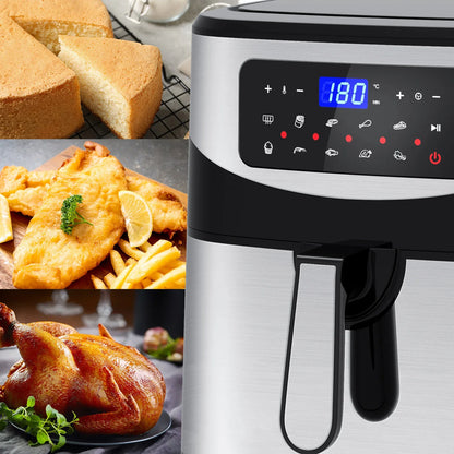 Kitchen Couture 12 Litre Air Fryer Multifunctional LCD One Touch Display Silver - Mekamart Australia