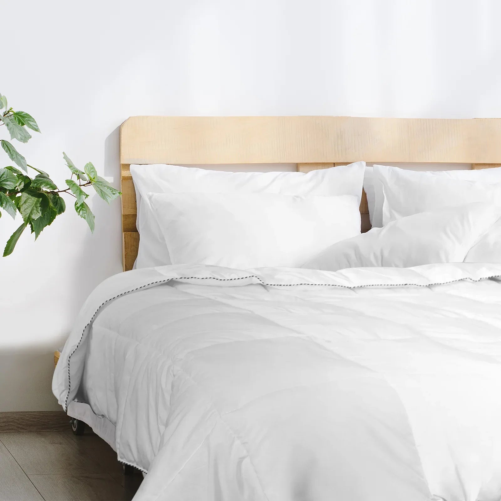 Royal Comfort Bamboo Blend Quilt 250GSM Luxury Duvet 100% Cotton Cover - Single - White - Mekamart Australia