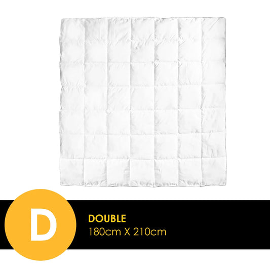 Royal Comfort Bamboo Blend Quilt 250GSM Luxury Duvet 100% Cotton Cover - Double - White - Mekamart Australia