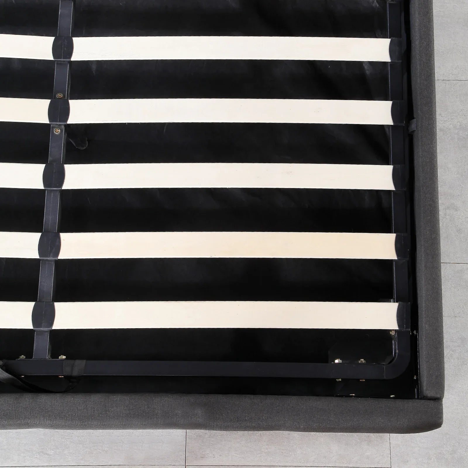 Milano Decor Eden Gas Lift Bed With Headboard Platform Storage Dark Grey Fabric - Single - Dark Grey - Mekamart Australia