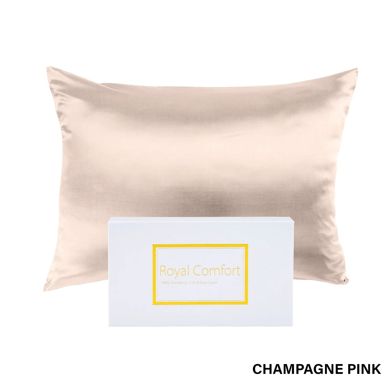 Royal Comfort Pure Silk Pillow Case 100% Mulberry Silk Hypoallergenic Pillowcase - Champagne Pink - Mekamart Australia