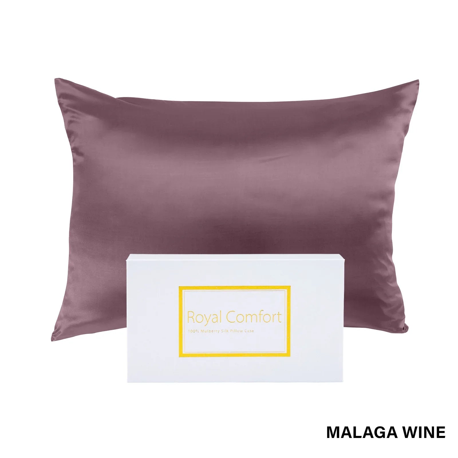 Royal Comfort Pure Silk Pillow Case 100% Mulberry Silk Hypoallergenic Pillowcase - Malaga Wine - Mekamart Australia