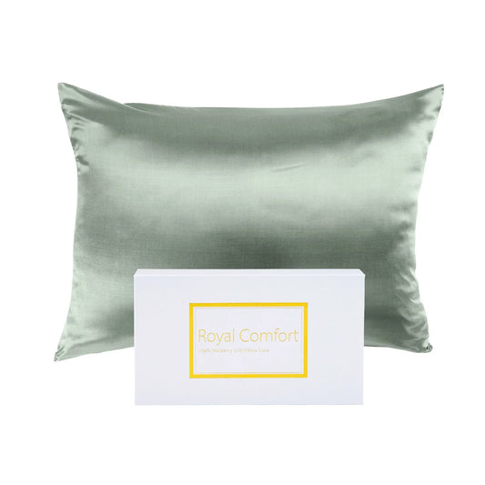 Royal Comfort Pure Silk Pillow Case 100% Mulberry Silk Hypoallergenic Pillowcase - Sage - Mekamart Australia
