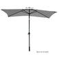 Arcadia Furniture Umbrella 3 Metre Umbrella with Solar LED Lights Garden Yard - Grey - Mekamart Australia