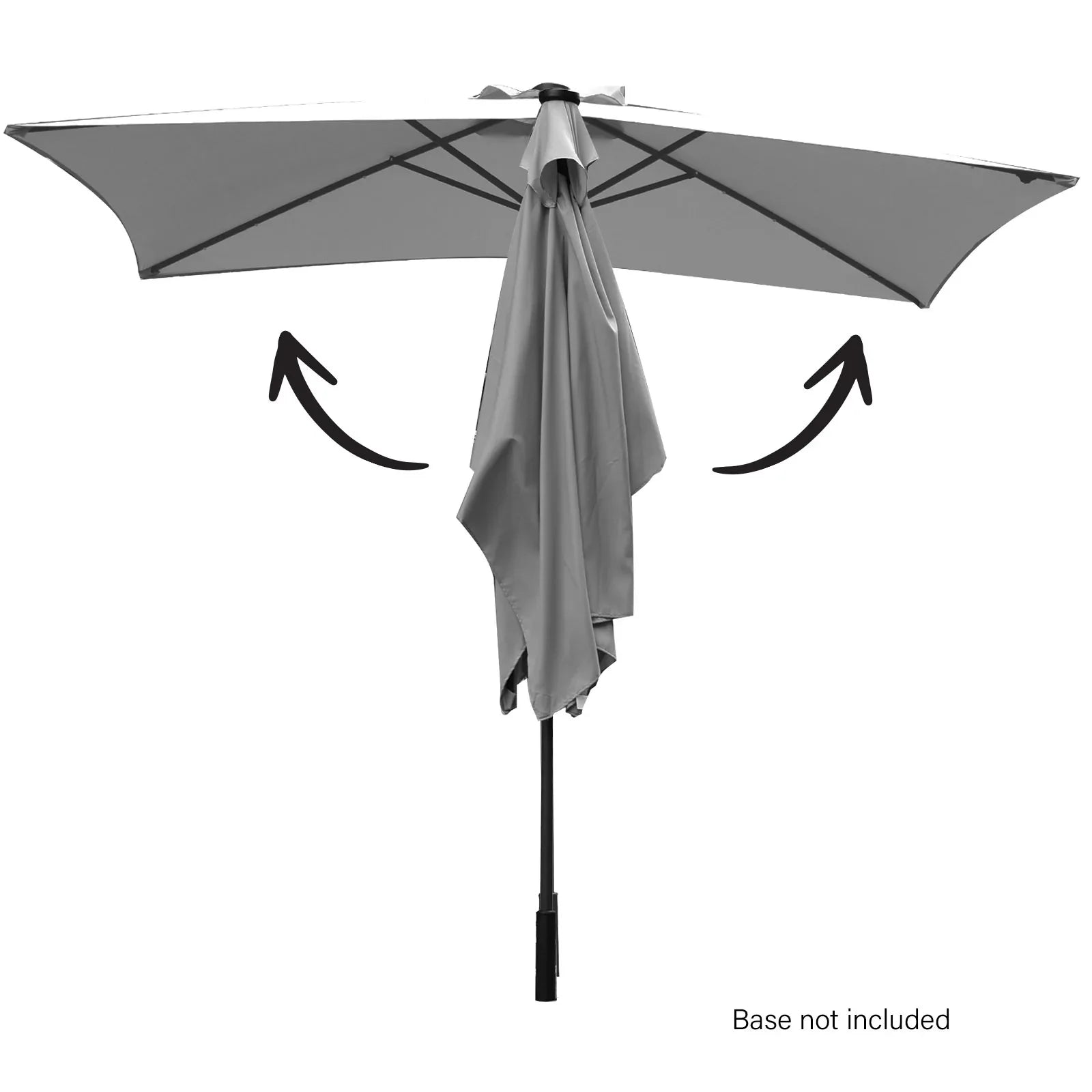 Arcadia Furniture Umbrella 3 Metre Umbrella with Solar LED Lights Garden Yard - Grey - Mekamart Australia