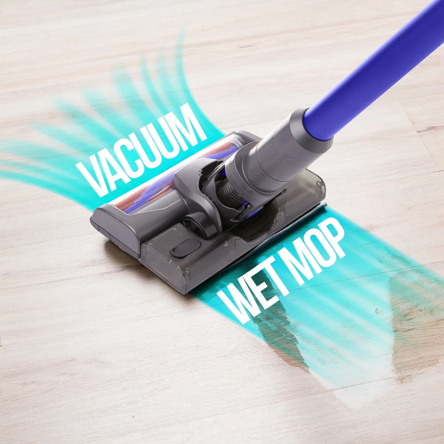 MyGenie H20 PRO Wet Mop 2-IN-1 Cordless Stick Vacuum Cleaner Handheld Recharge - Blue - Mekamart Australia