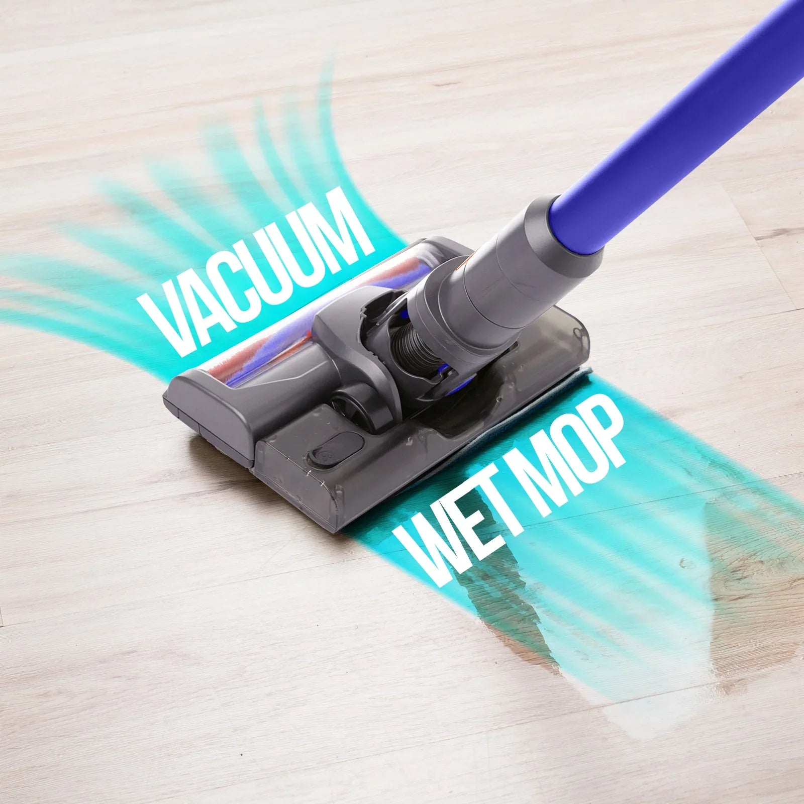 MyGenie H20 PRO Wet Mop 2-IN-1 Cordless Stick Vacuum Cleaner Handheld Recharge - Blue - Mekamart Australia