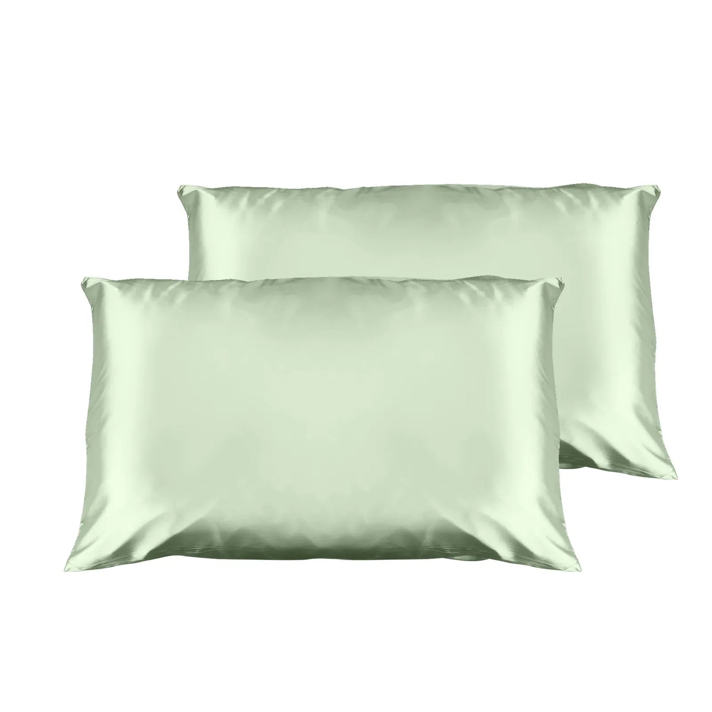 Casa Decor Luxury Satin Pillowcase Twin Pack Size With Gift Box Luxury - Sage Green - Mekamart Australia